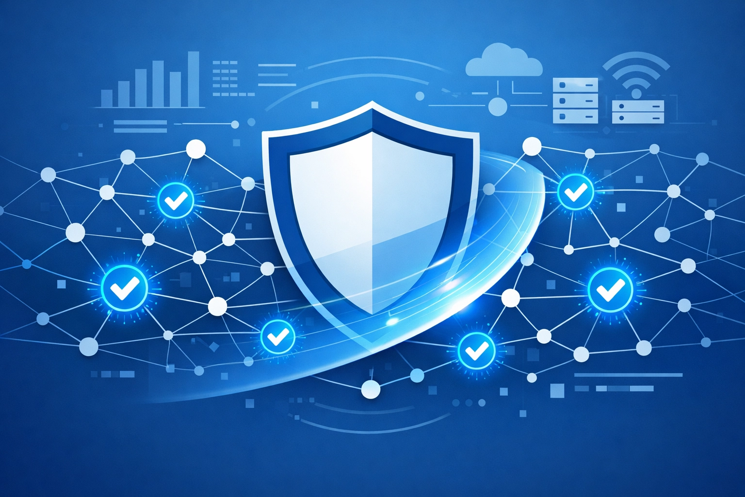 A professional network audit scan identifying secure nodes across a business infrastructure