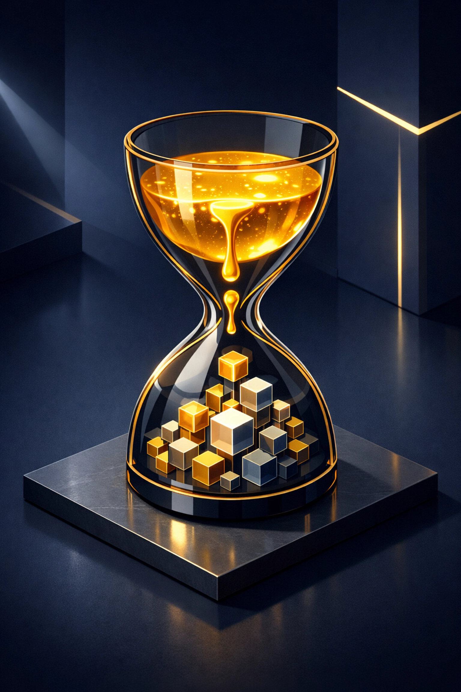 Hourglass transforming capital into solid data for a defensible, investor-grade financial model.