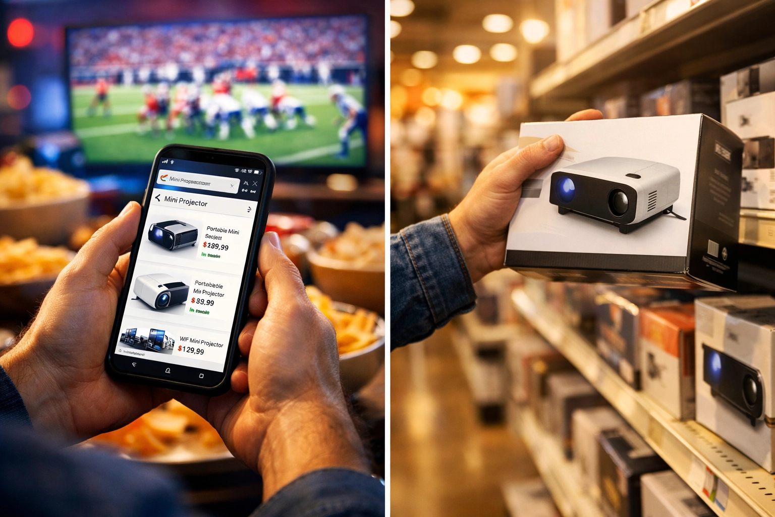 Customer journey from viewing Super Bowl ad to making retail purchase days later
