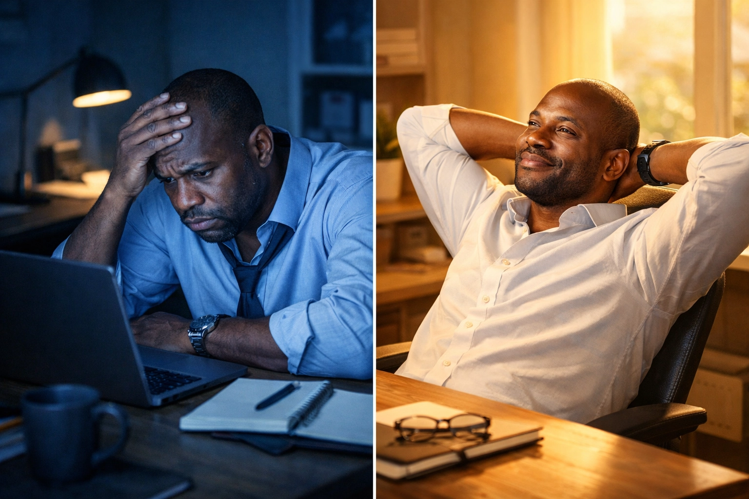 Contrast of worker burnout versus relaxed task-switching approach to combat afternoon fatigue