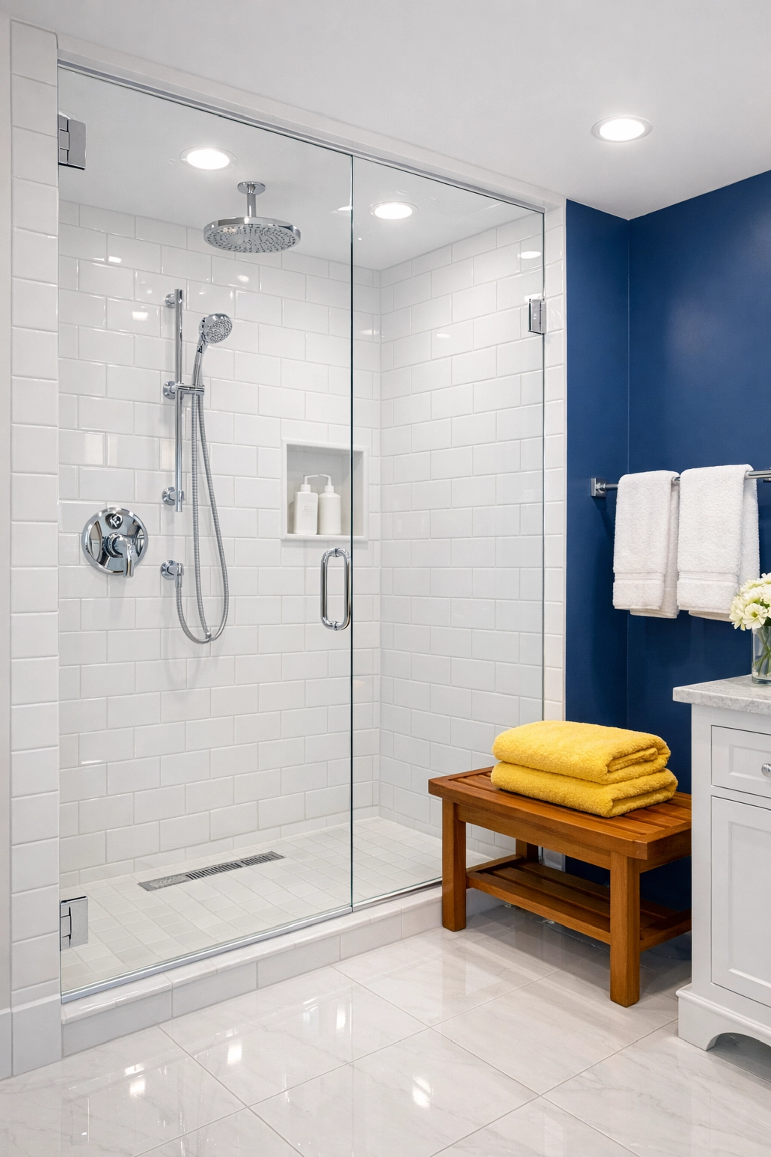Sparkling clean bathroom after a thorough deep cleaning Natick MA service with sanitized tiles.