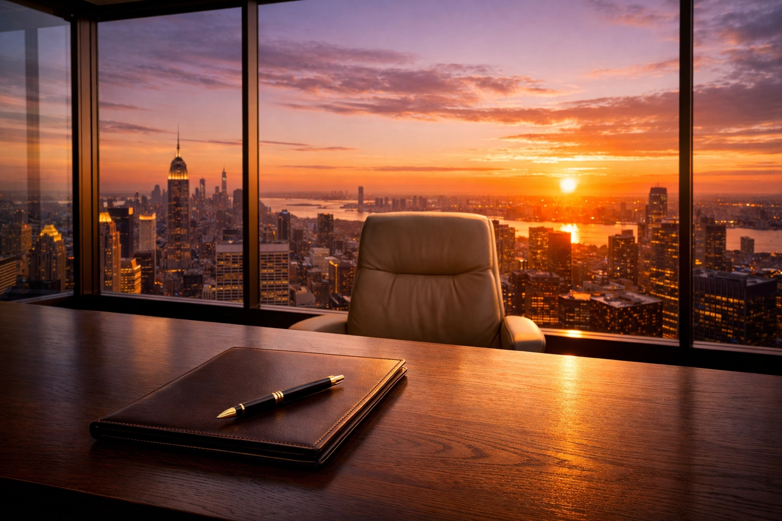 An elegant office setting representing successful property management exit planning and business transition.