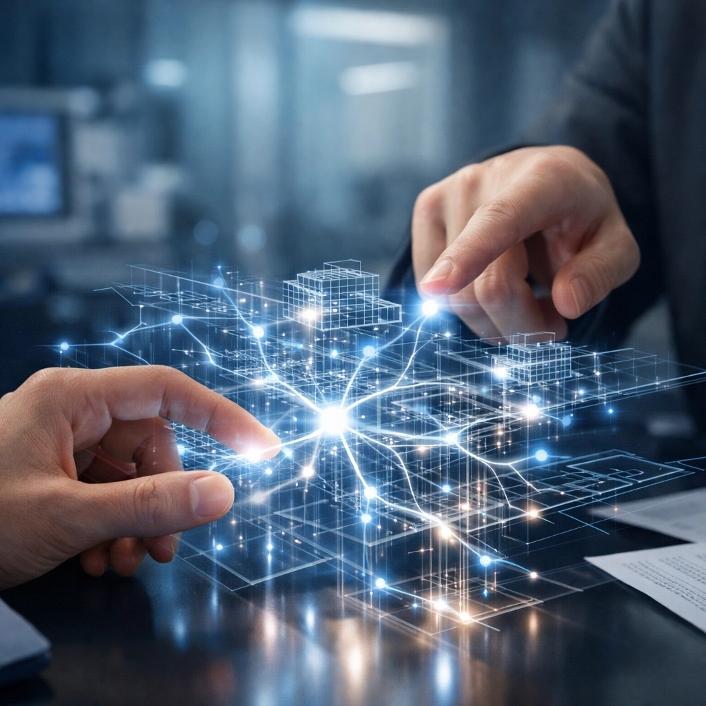 A glowing neural map illustrating brain evolvability and the expansion of regulatory bandwidth for nervous system repair.