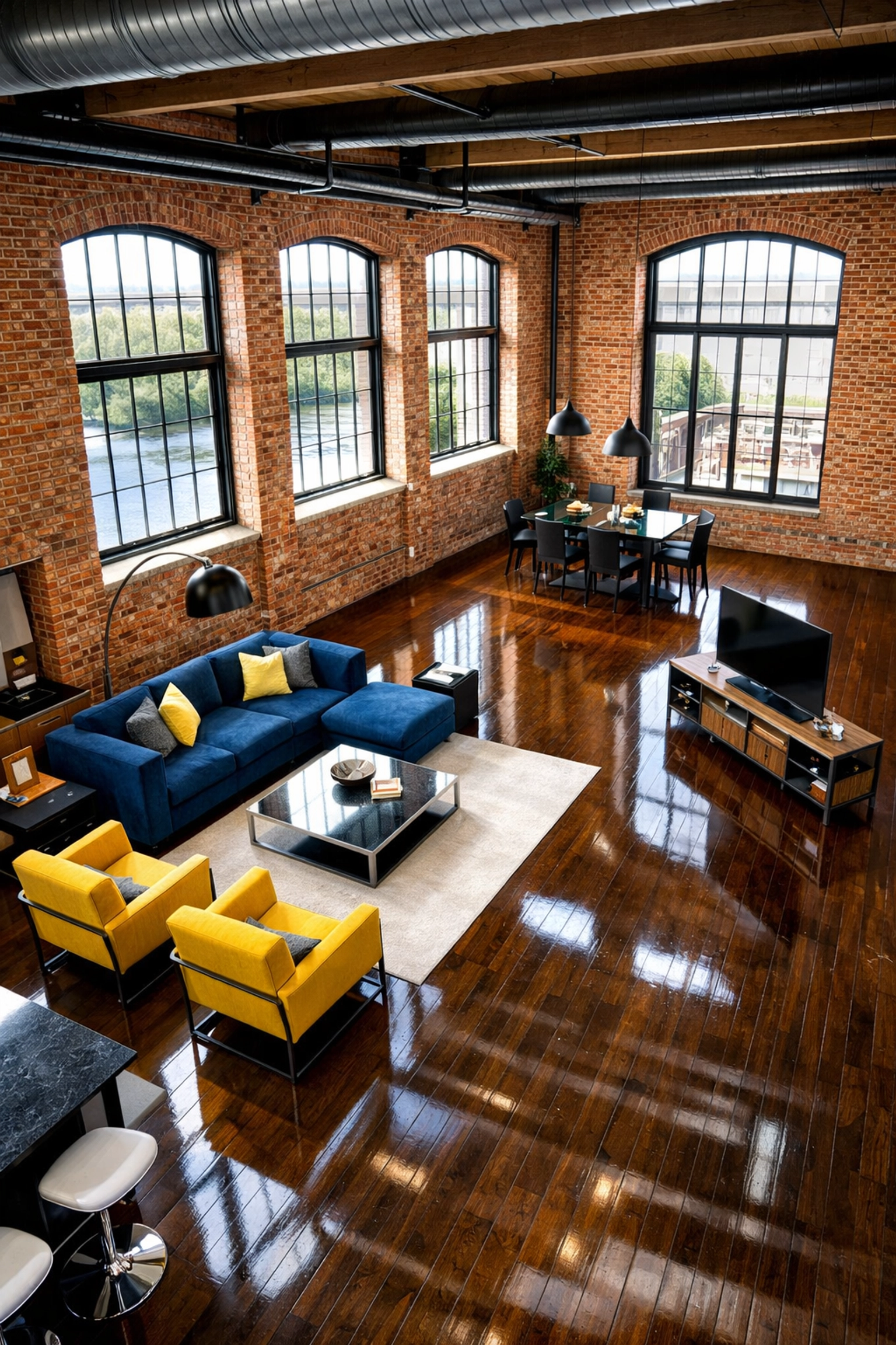 Spotless industrial mill loft showing the results of professional move-in/move-out cleaning Lowell.
