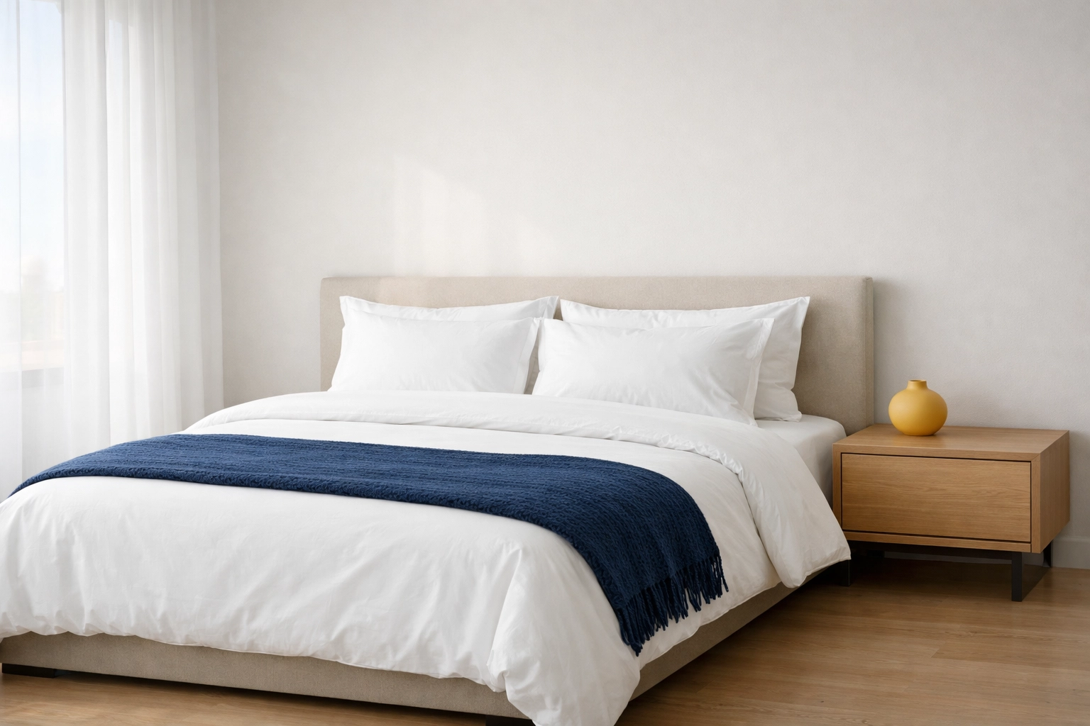 Stress-free, spotless bedroom environment provided by professional residential cleaning in Easton.
