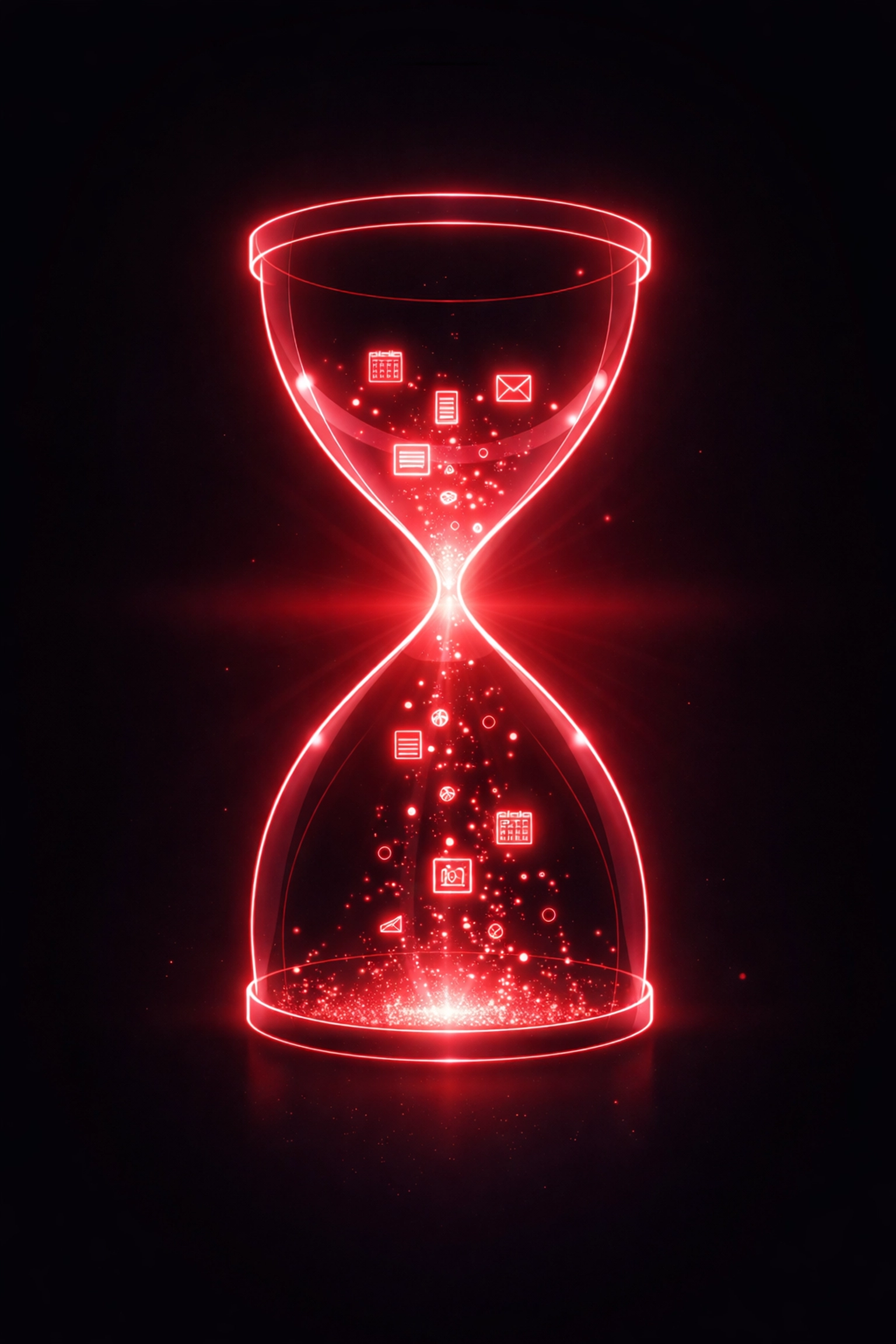 Hourglass imagery representing time wasted on manual business processes for small business owners