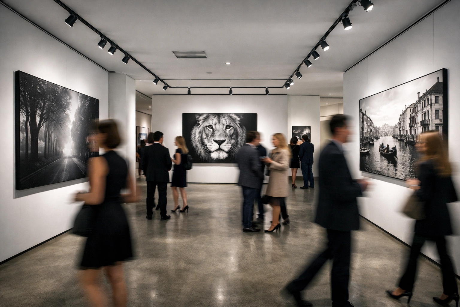 A modern photography exhibition gallery in Milan featuring the latest updates in global photography news.