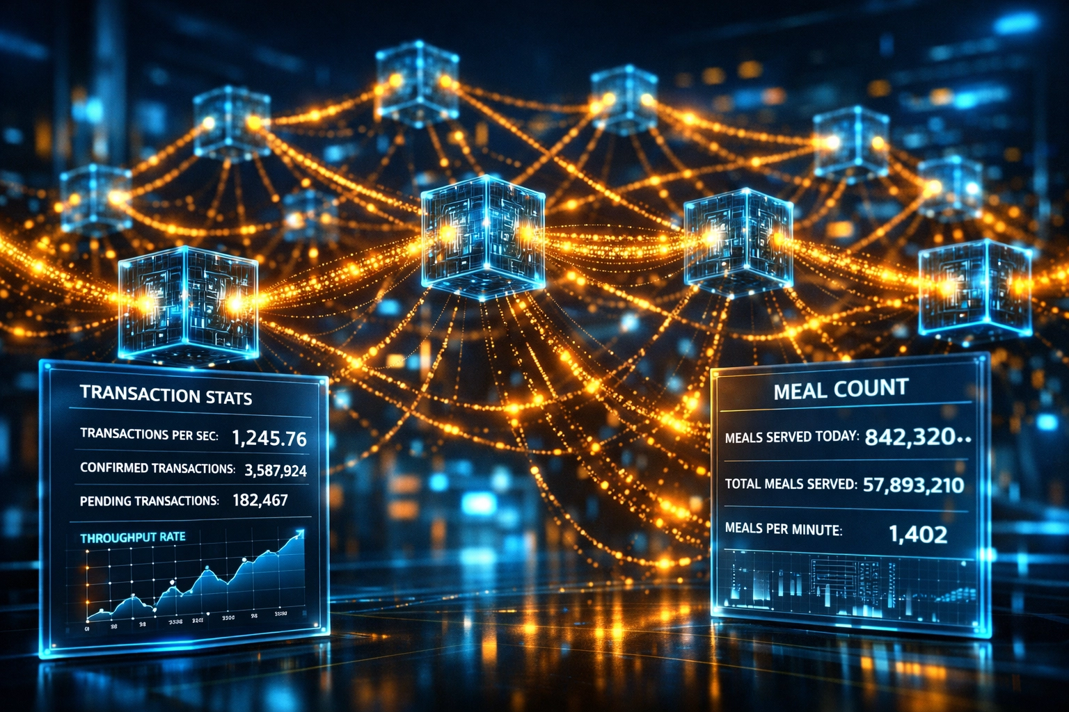 Larecoin blockchain network showing real-time transaction flow and social impact metrics on LareBlocks