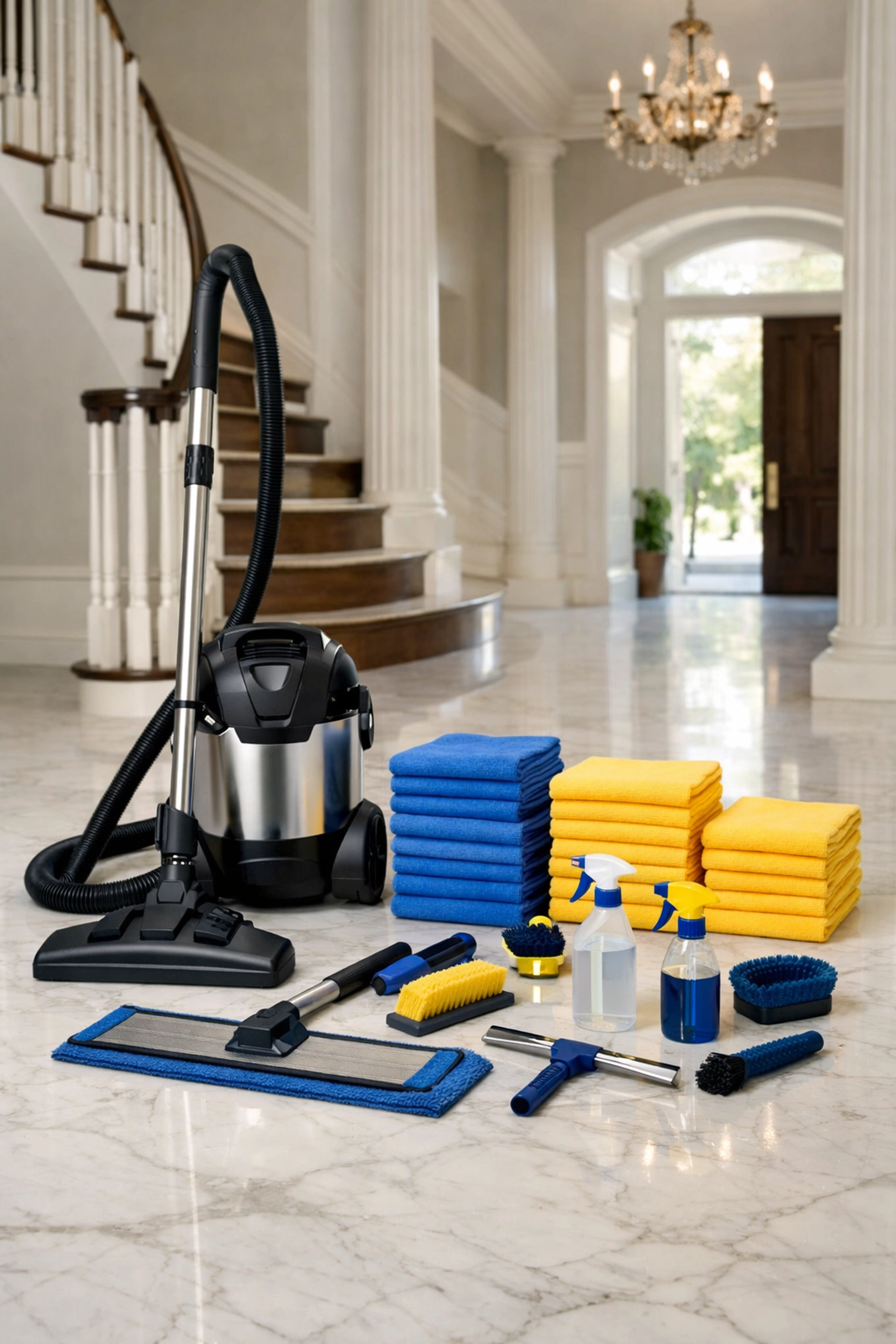 Professional cleaning equipment used for high-end post construction cleaning Southborough residential projects.
