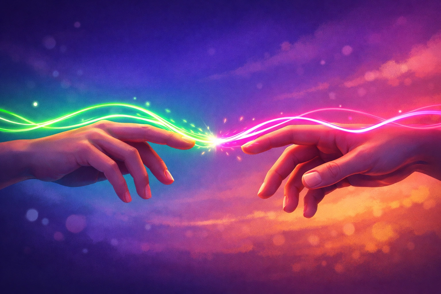 Two hands connecting symbolizing partnership in setting relationship boundaries