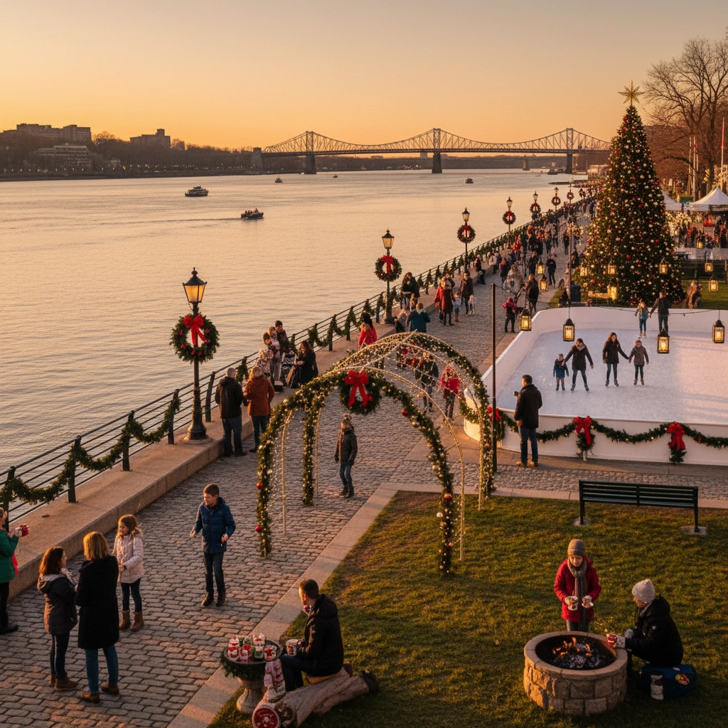Family enjoying a festive holiday event in a South Jersey community Family enjoying a festive holiday event in a South Jersey community