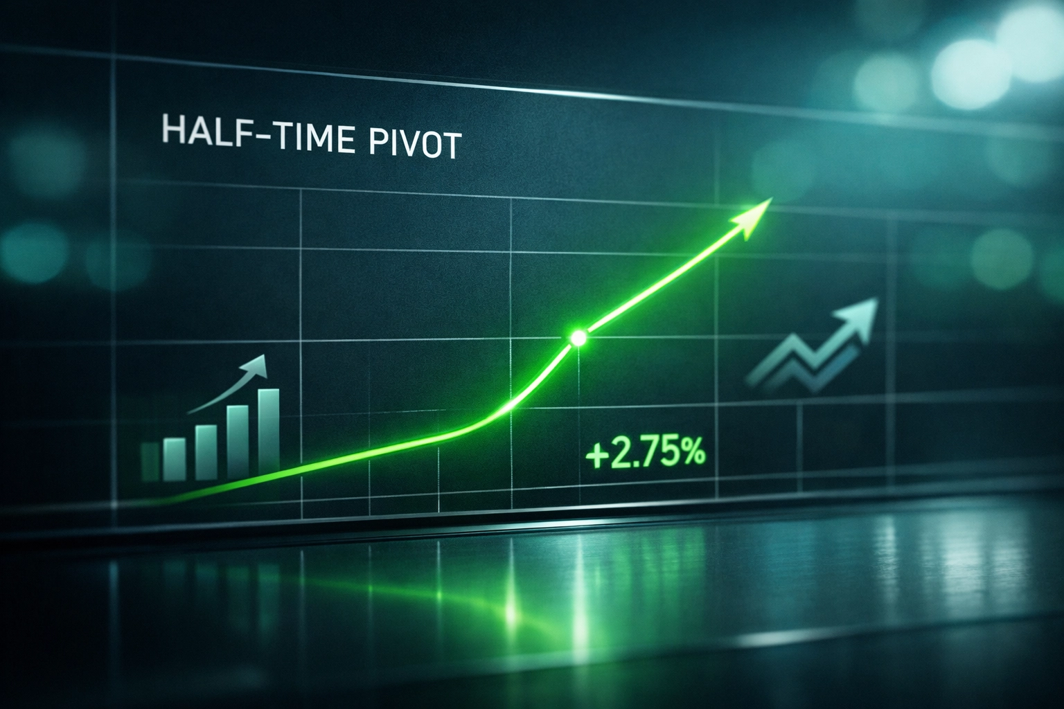 Sharp data interface displaying a half-time pivot strategy for professional AI football betting systems.