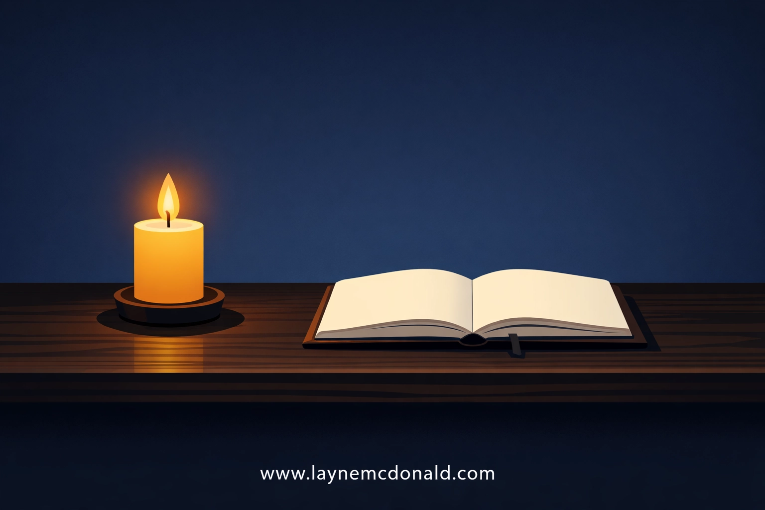 Minimalist illustration of a glowing candle and open journal symbolizing quiet prayer and authentic faith design.