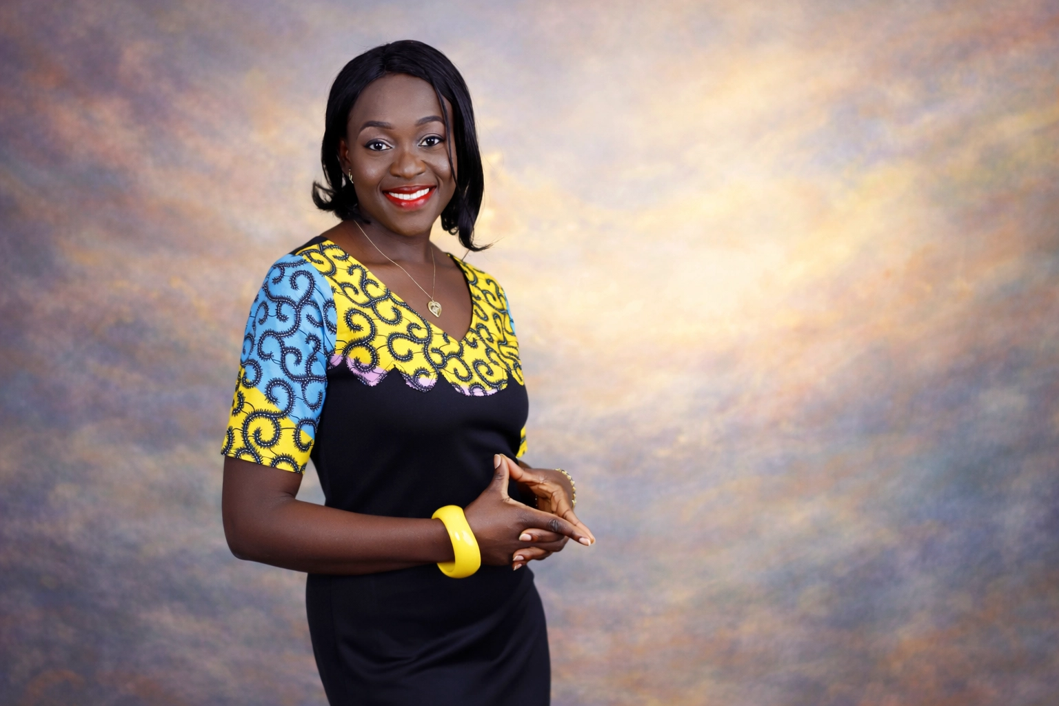 Confident Woman in Vibrant Dress