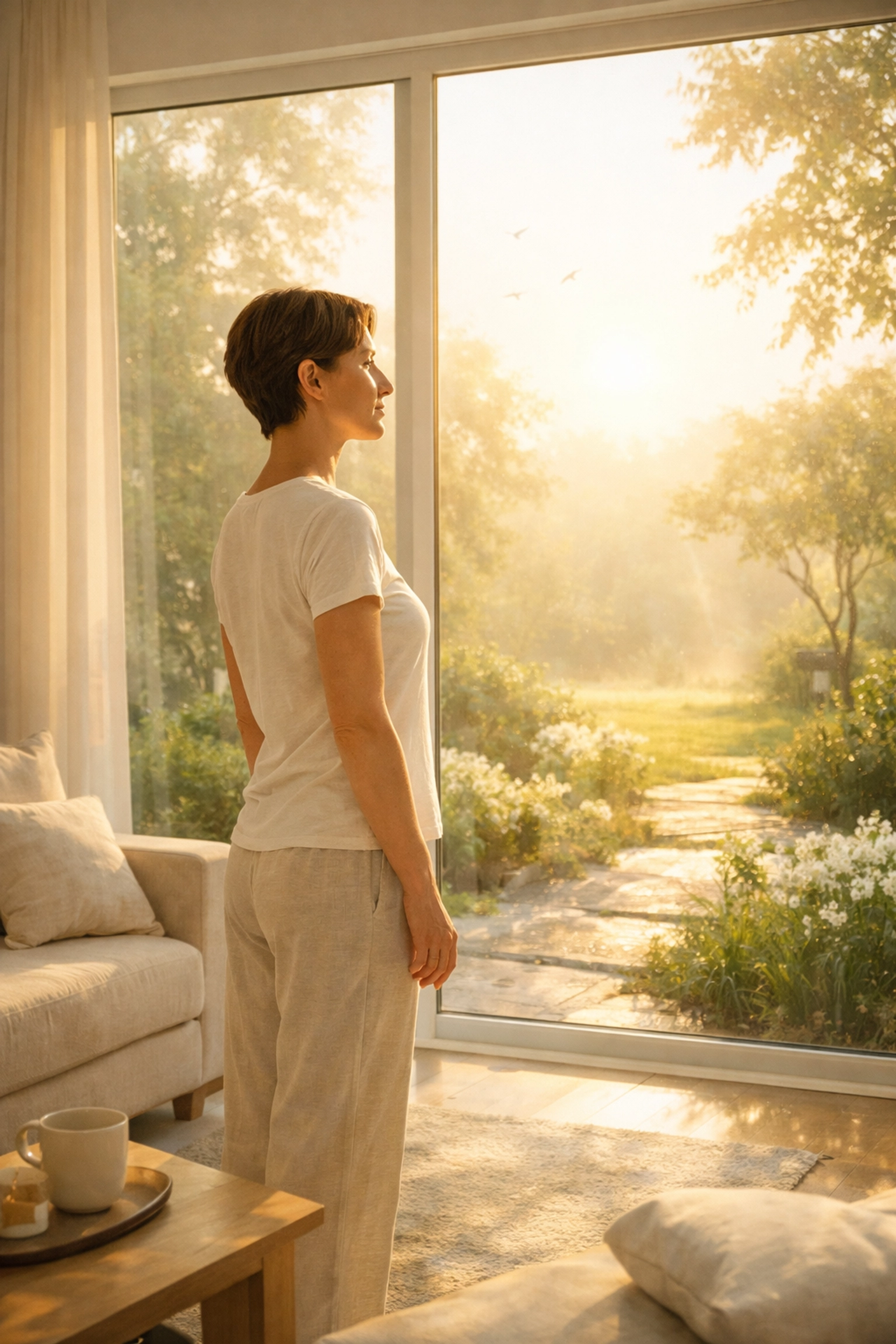 A person standing with healthy posture, representing natural relief and recovery from sciatica pain.