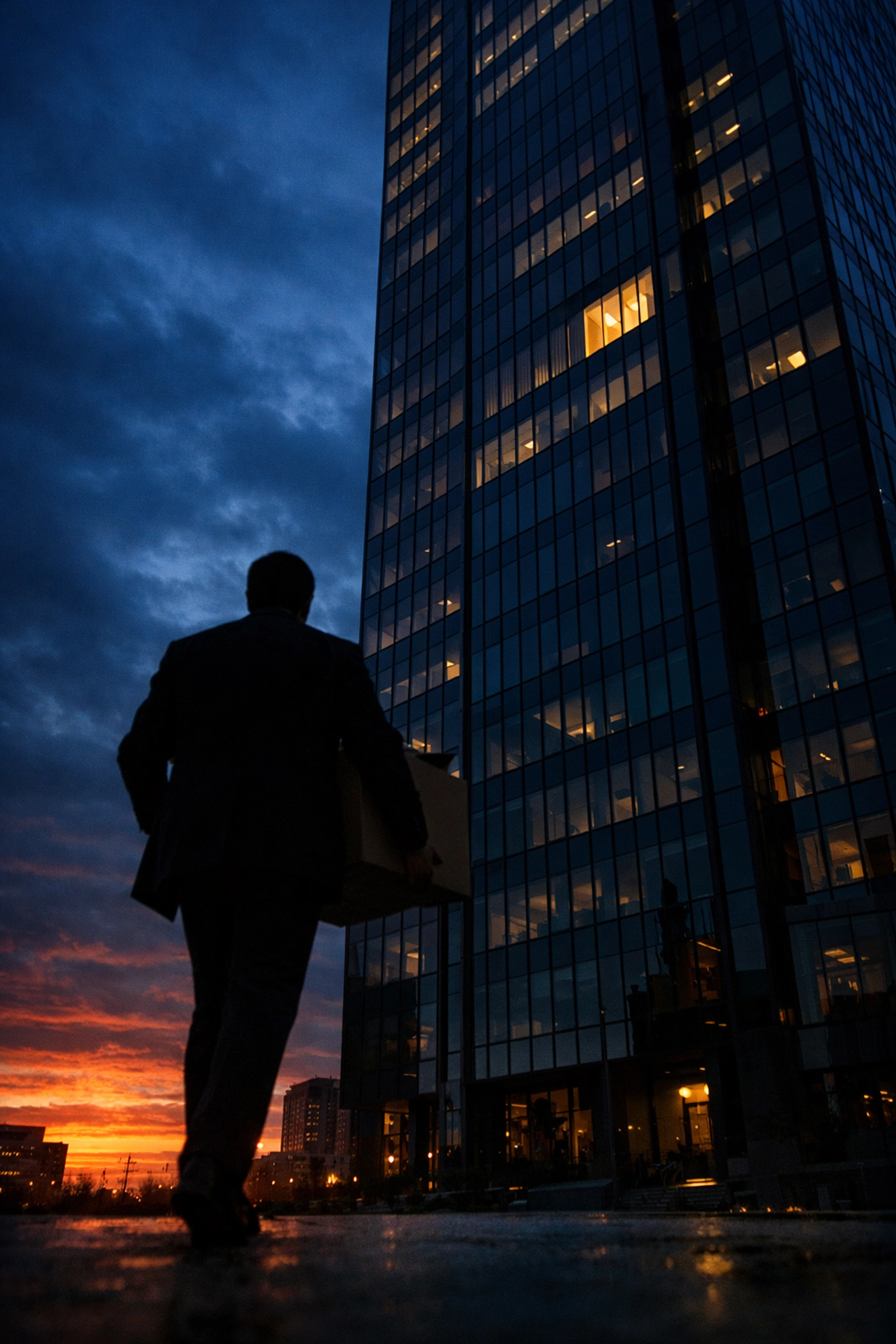 Person leaving job with box illustrating loss of employer-provided life insurance coverage