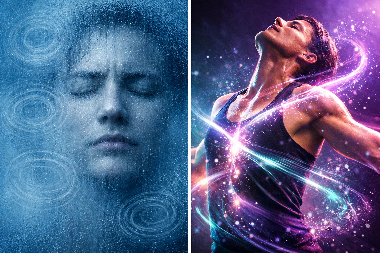 Mind trapped in thought patterns versus body liberation through breathwork