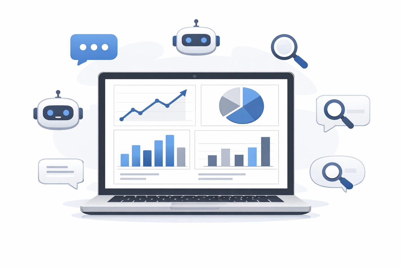 Analytics dashboard tracking AI visibility metrics across multiple search platforms