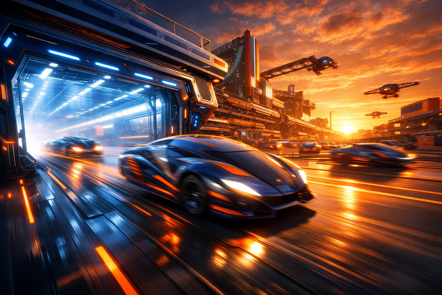 Fast-moving logistics hub showing the business momentum gained through unsecured working capital loans.