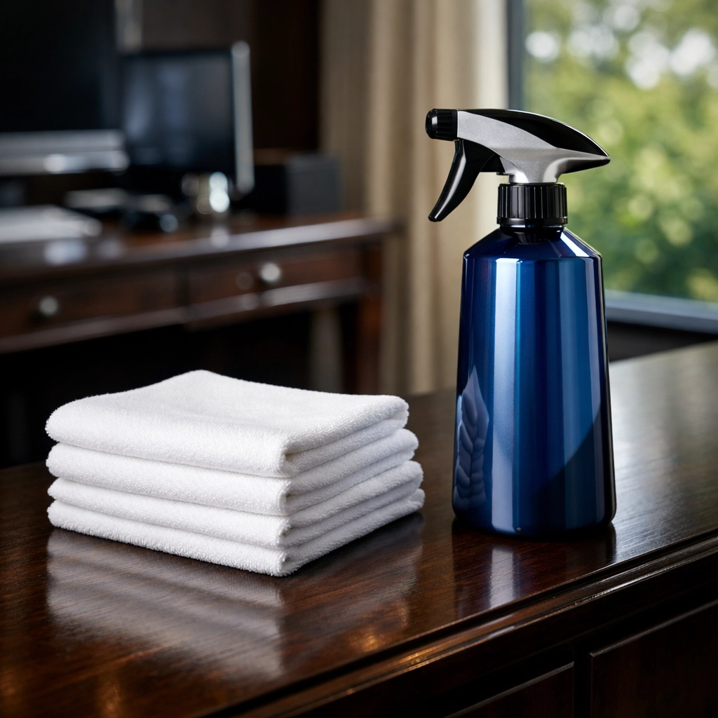 Eco-friendly cleaning tools used for luxury house cleaning in Newton residences.