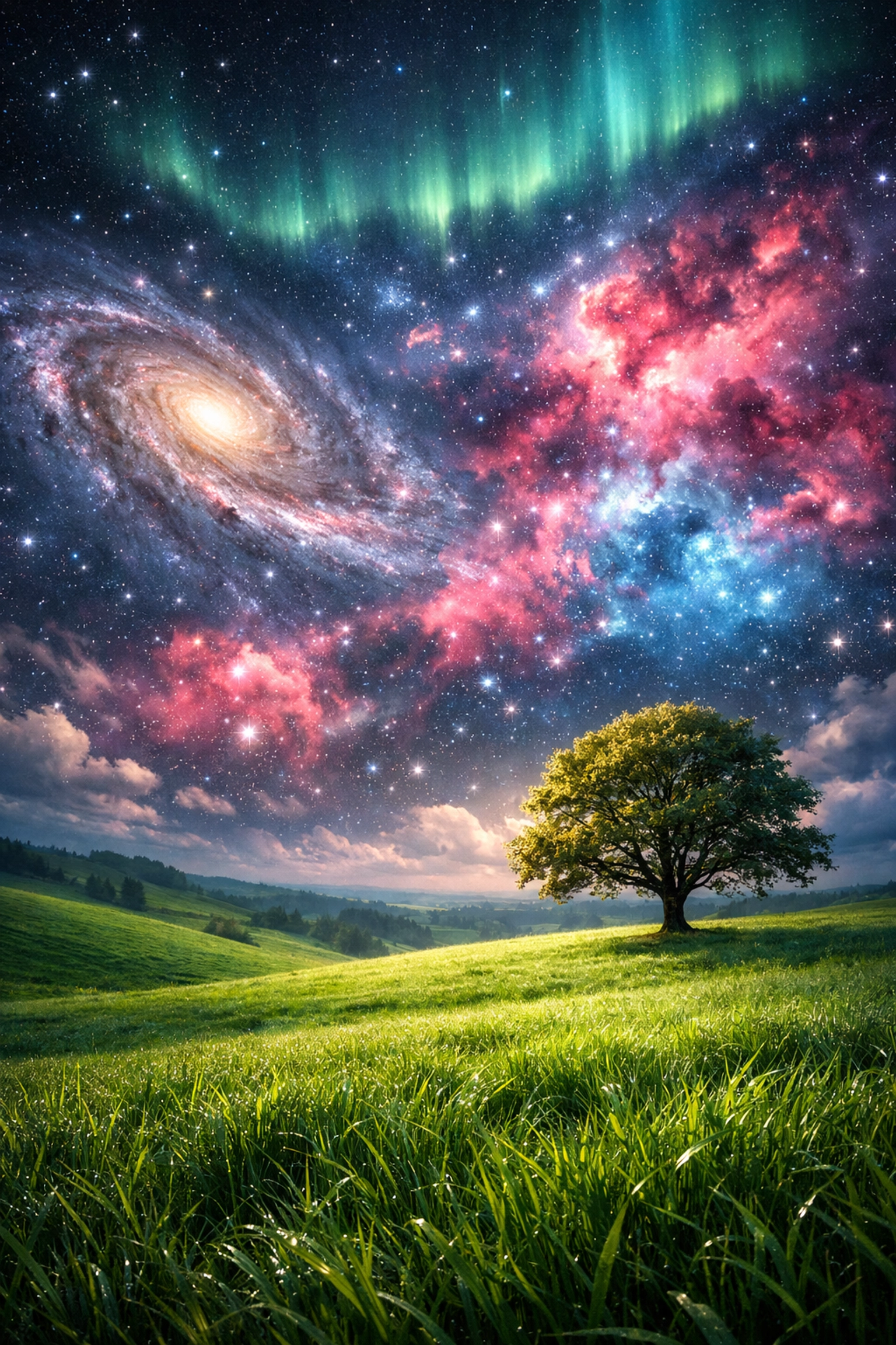 Dramatic sky replacement in a landscape photo showing powerful creative photo editing techniques.