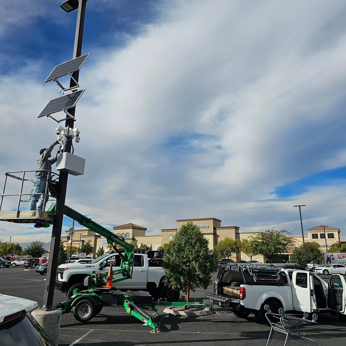 Solar-Powered Surveillance Installation
