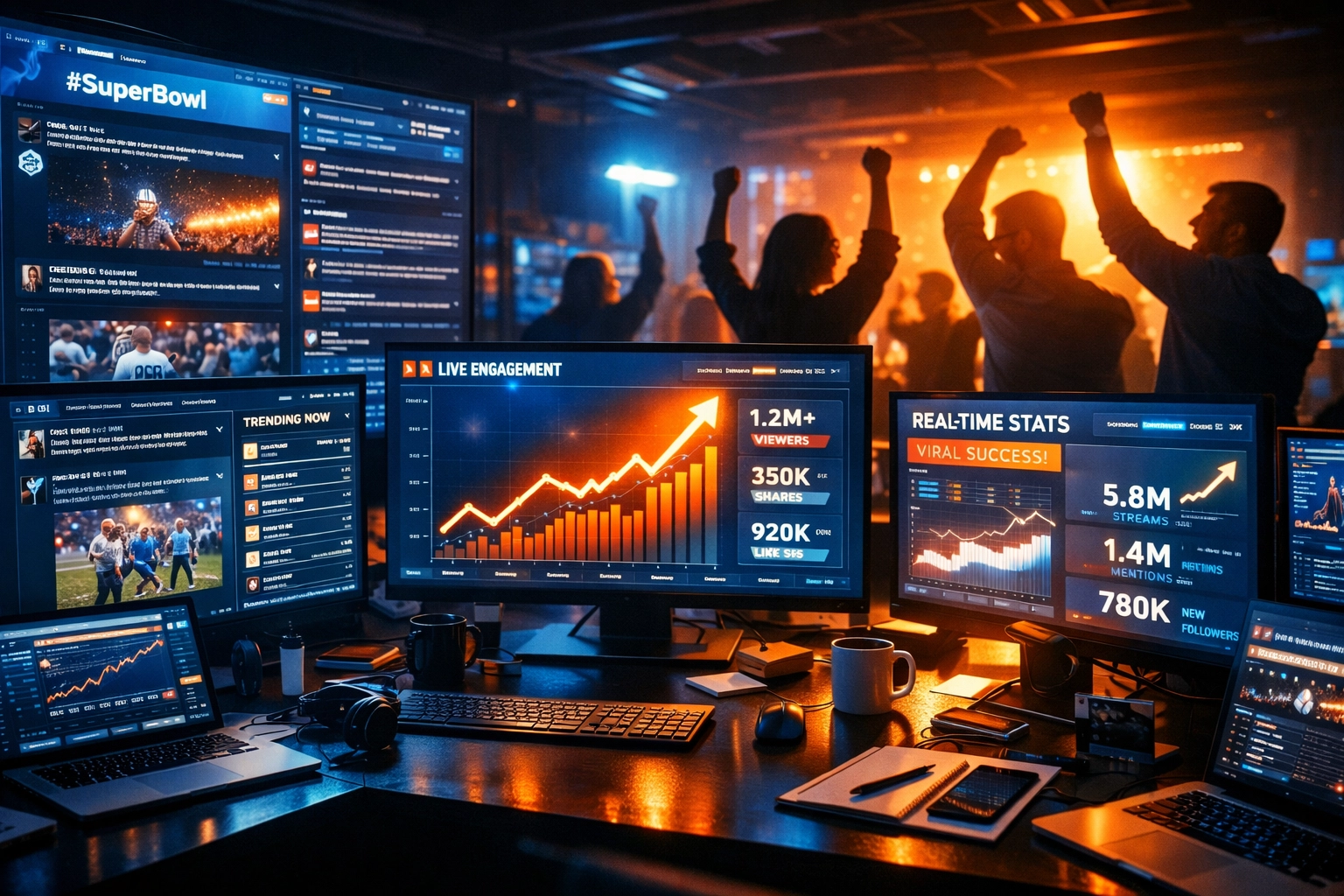 Sports Media Inc digital command center tracking Super Bowl 2026 marketing analytics in real-time