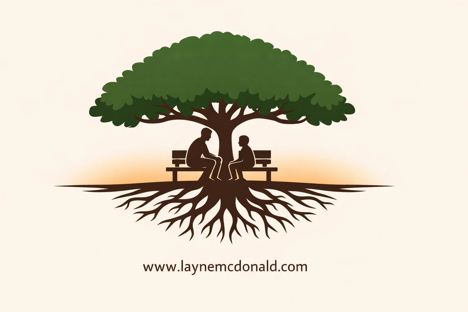 Parent and child talking under a deep-rooted tree, symbolizing emotional safety and spiritual growth in a faith home.