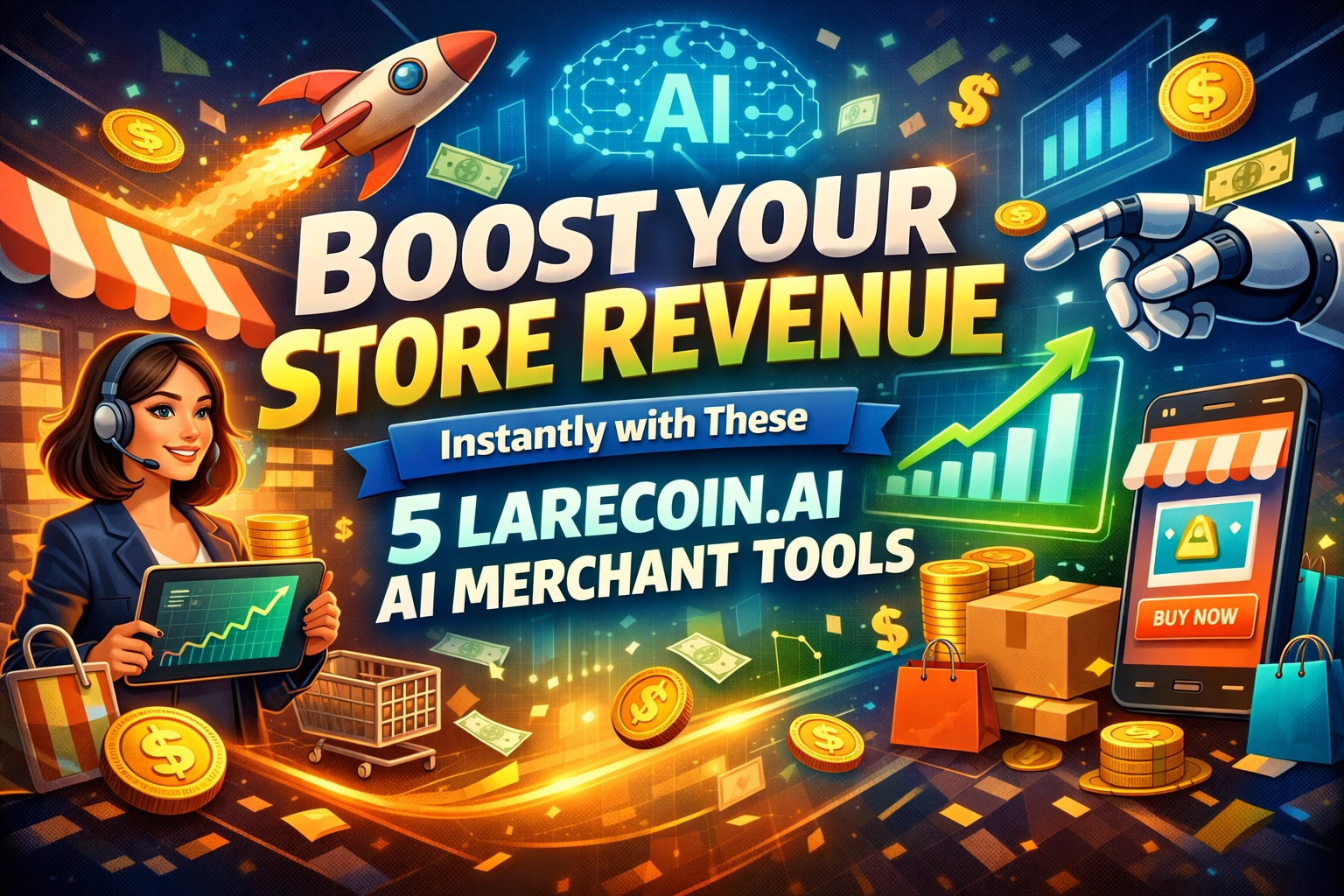 [HERO] Boost Your Store Revenue Instantly with These 5 Larecoin.ai AI Merchant Tools