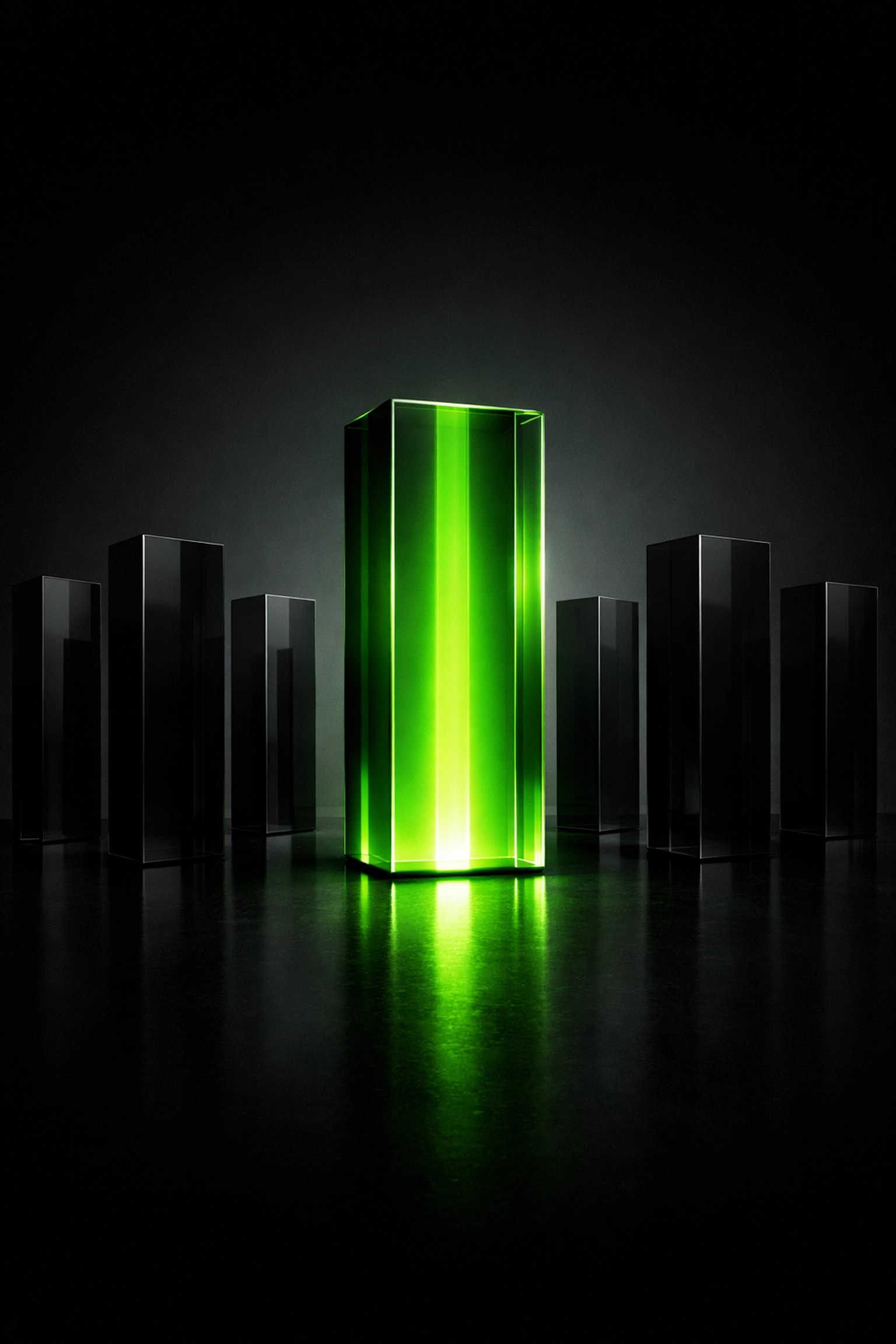 A glowing neon green premium directory slot standing out from competitors in search results.