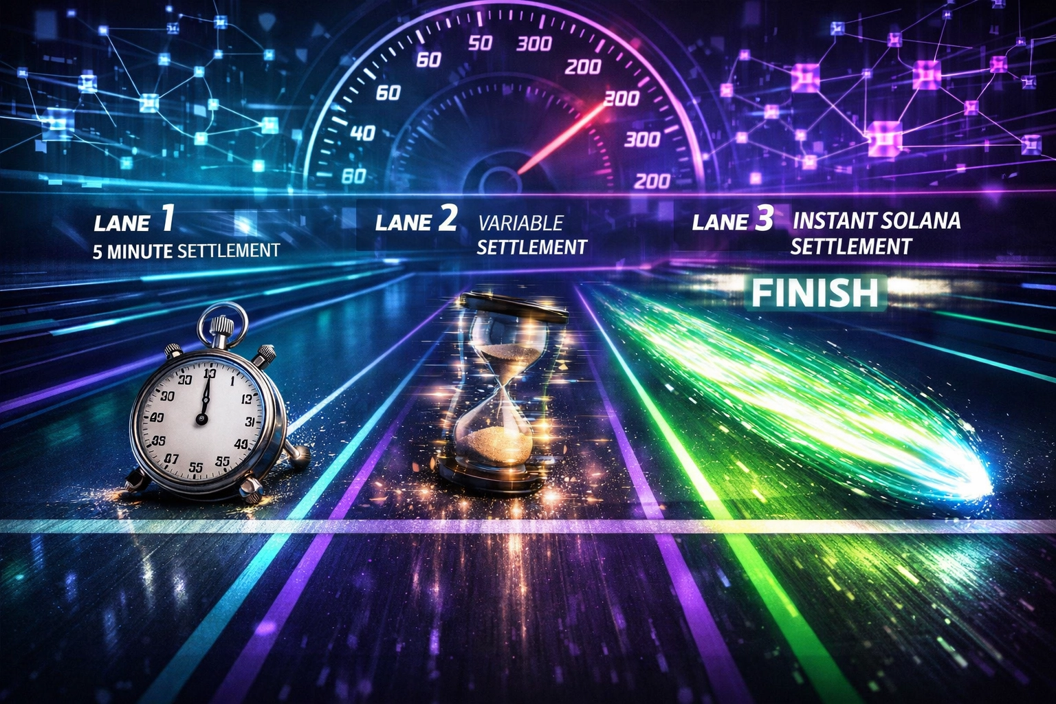 Settlement speed comparison: instant Solana blockchain vs 5-minute traditional crypto POS systems