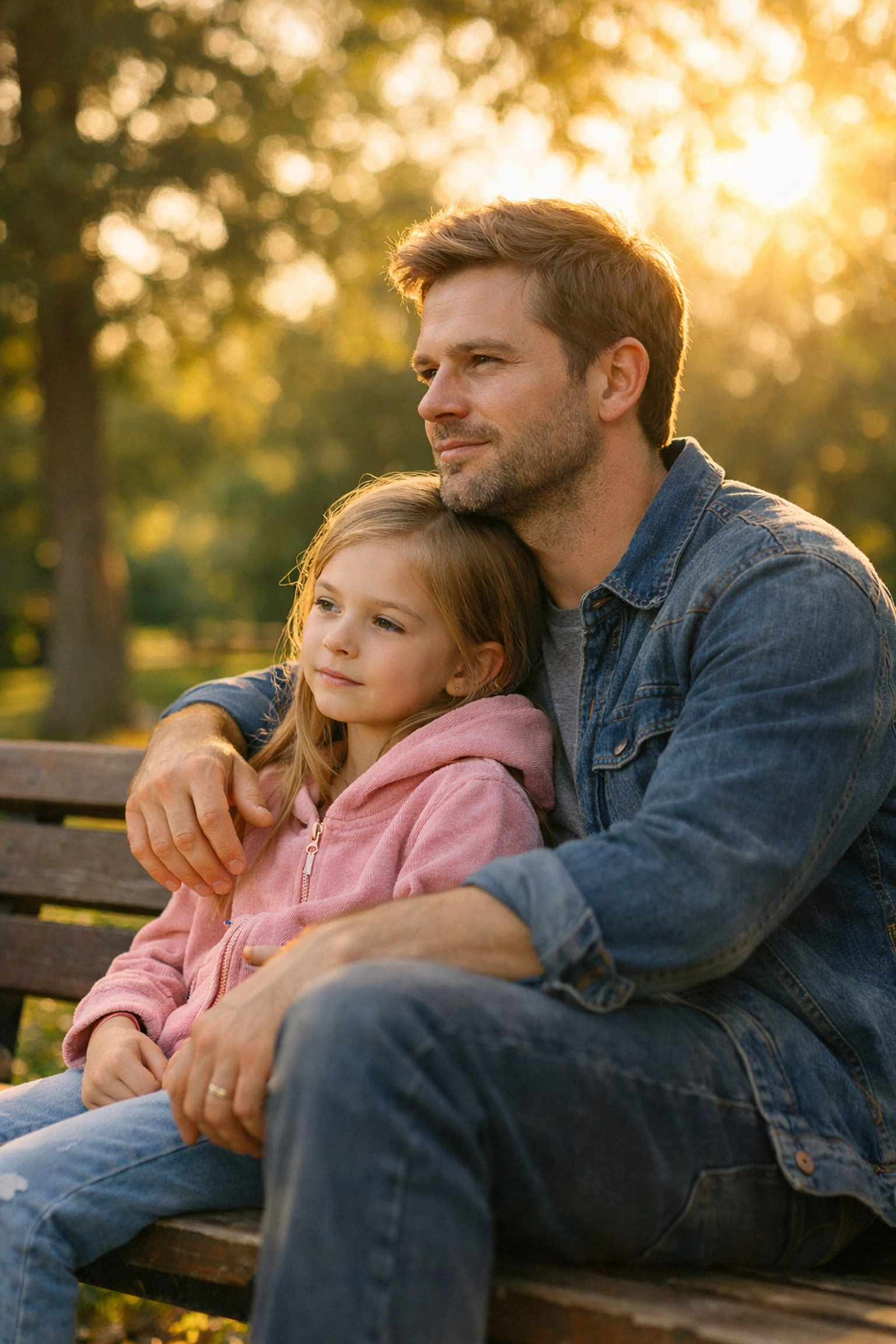 Father and child representing custody concerns during Virginia divorce