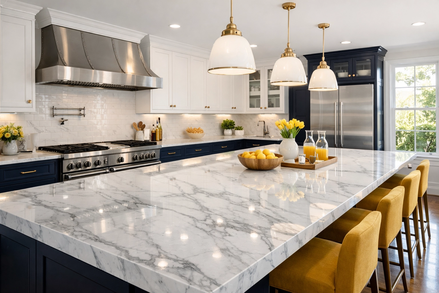 Spotless luxury kitchen in Dover after a professional residential cleaning Massachusetts service.