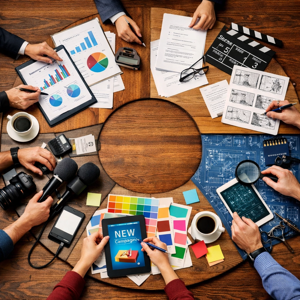 Conference table showcasing Dakdan's multi-sector rotation strategy across five company divisions