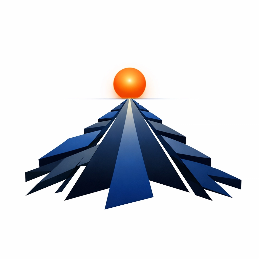 A digital path leading toward a business goal, representing technology alignment and growth strategy.