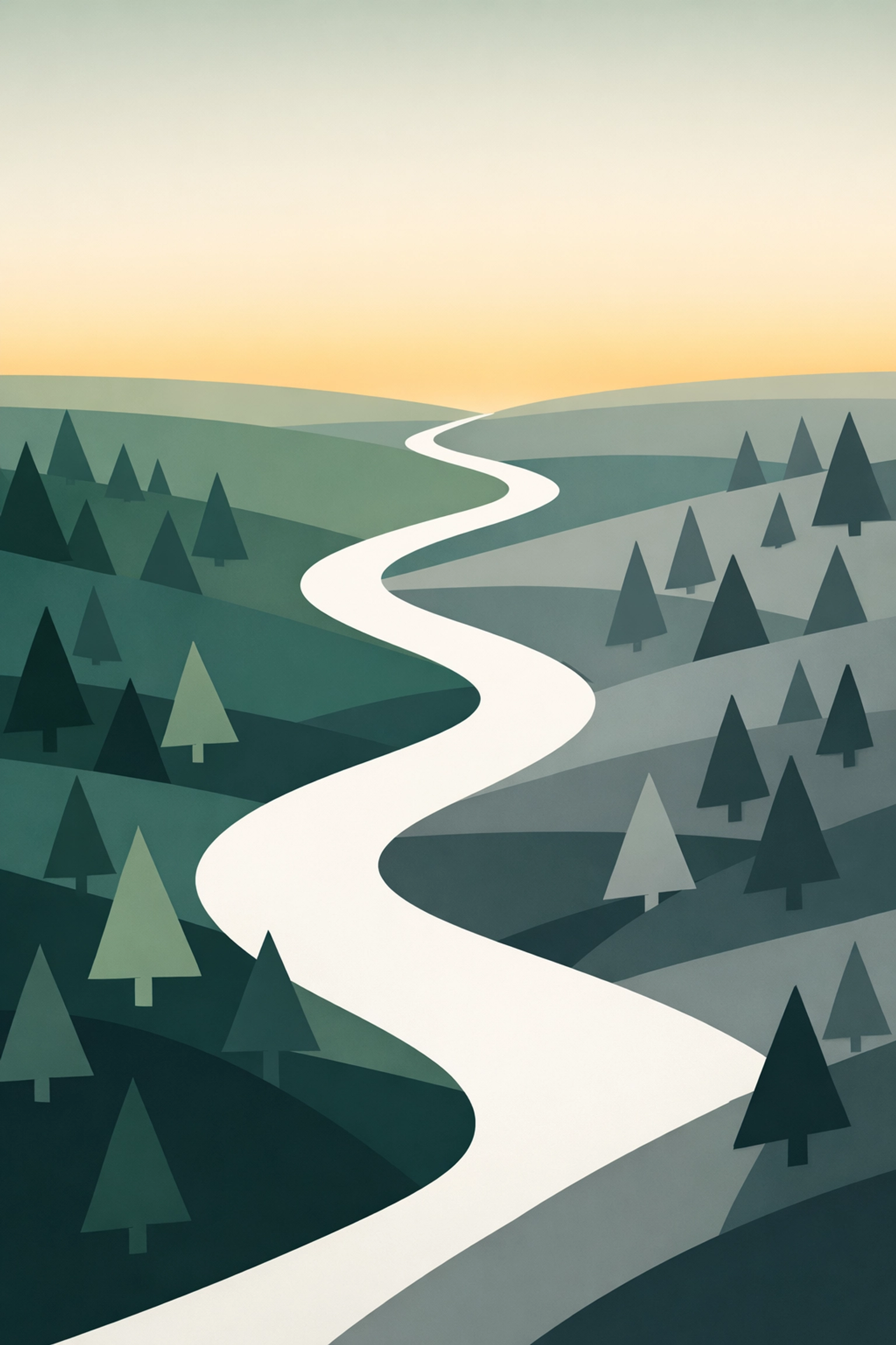 A strategic path through a pine forest representing the journey to homeownership with a Spokane realtor.