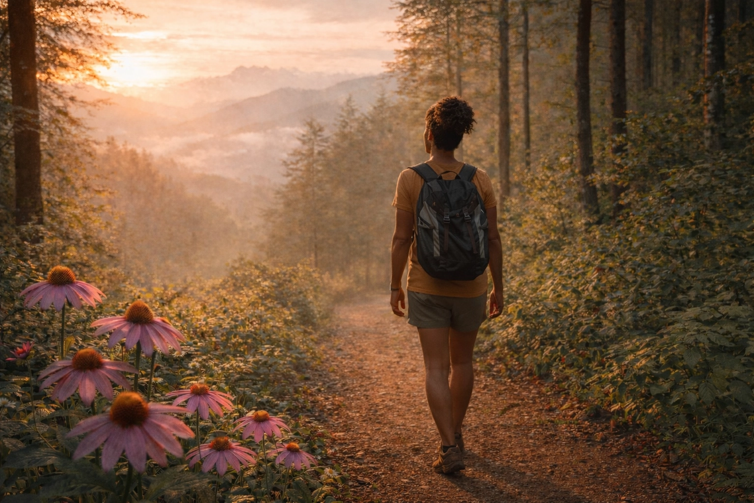 Scenic Smoky Mountains trail representing the path to healing and mental health growth in Tennessee.