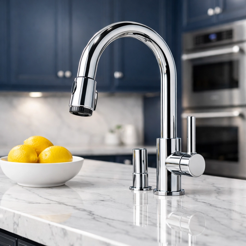 Spotless marble kitchen island in a Carlisle home showing professional cleaning results.