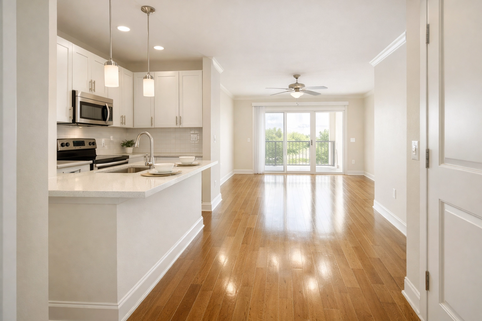 A bright, fully prepared rent-ready apartment after professional make-ready services.