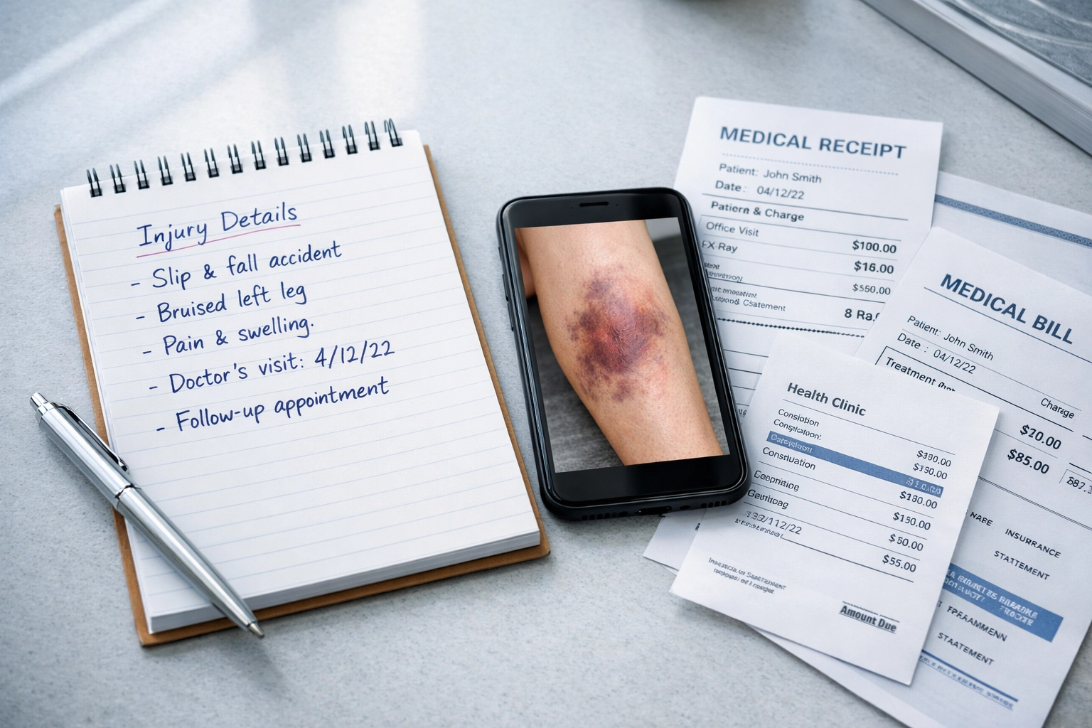 Boston dog bite lawyer: documenting dog bite injury evidence with photos, notes, and medical receipts