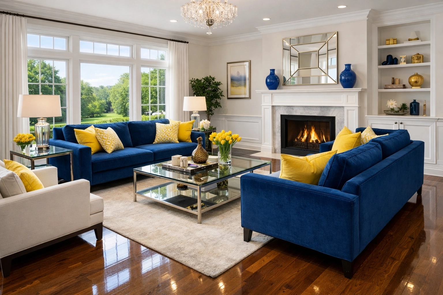 Immaculate Leominster living room staged for sale with move-in/move-out cleaning costs Leominster value.