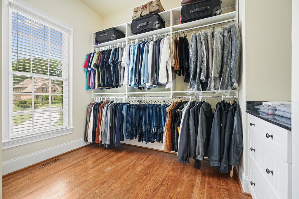 Organized closet space
