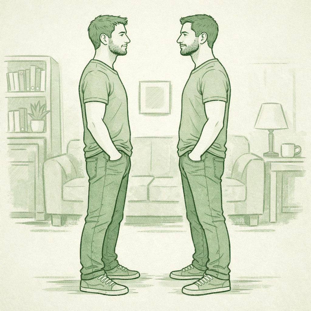 Equal partners in MM relationship avoiding rigid roles in gay romance