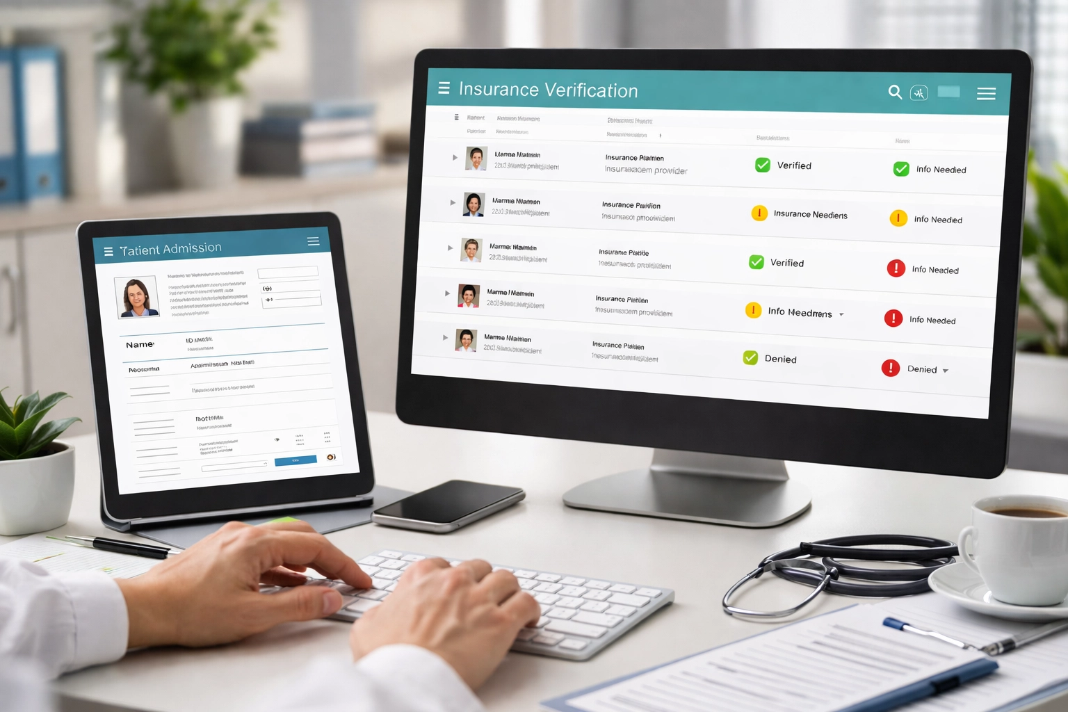 Automated insurance verification healthcare dashboard for streamlined veteran SNF admissions