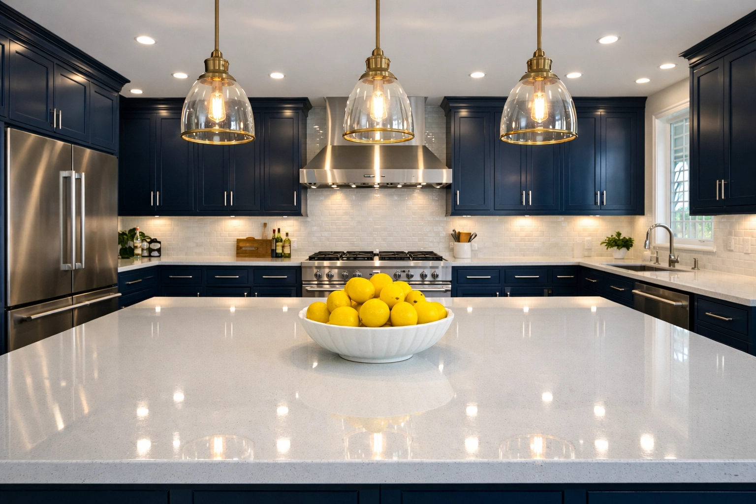 Sprawling luxury kitchen in Dover featuring professional maintenance and high-end residential cleaning standards.