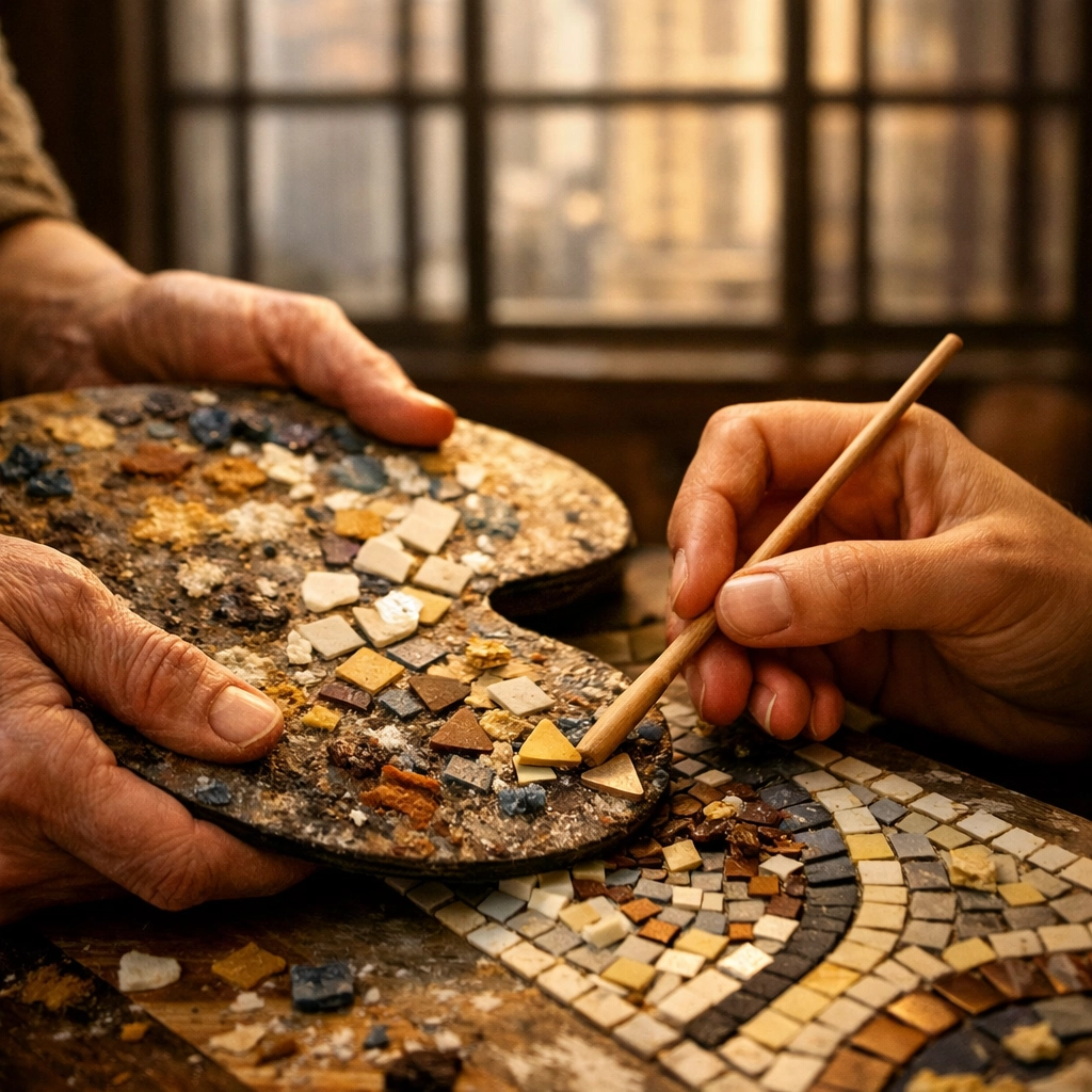 Hands-on team collaboration in a Chicago corporate wellness workshop to improve communication skills.