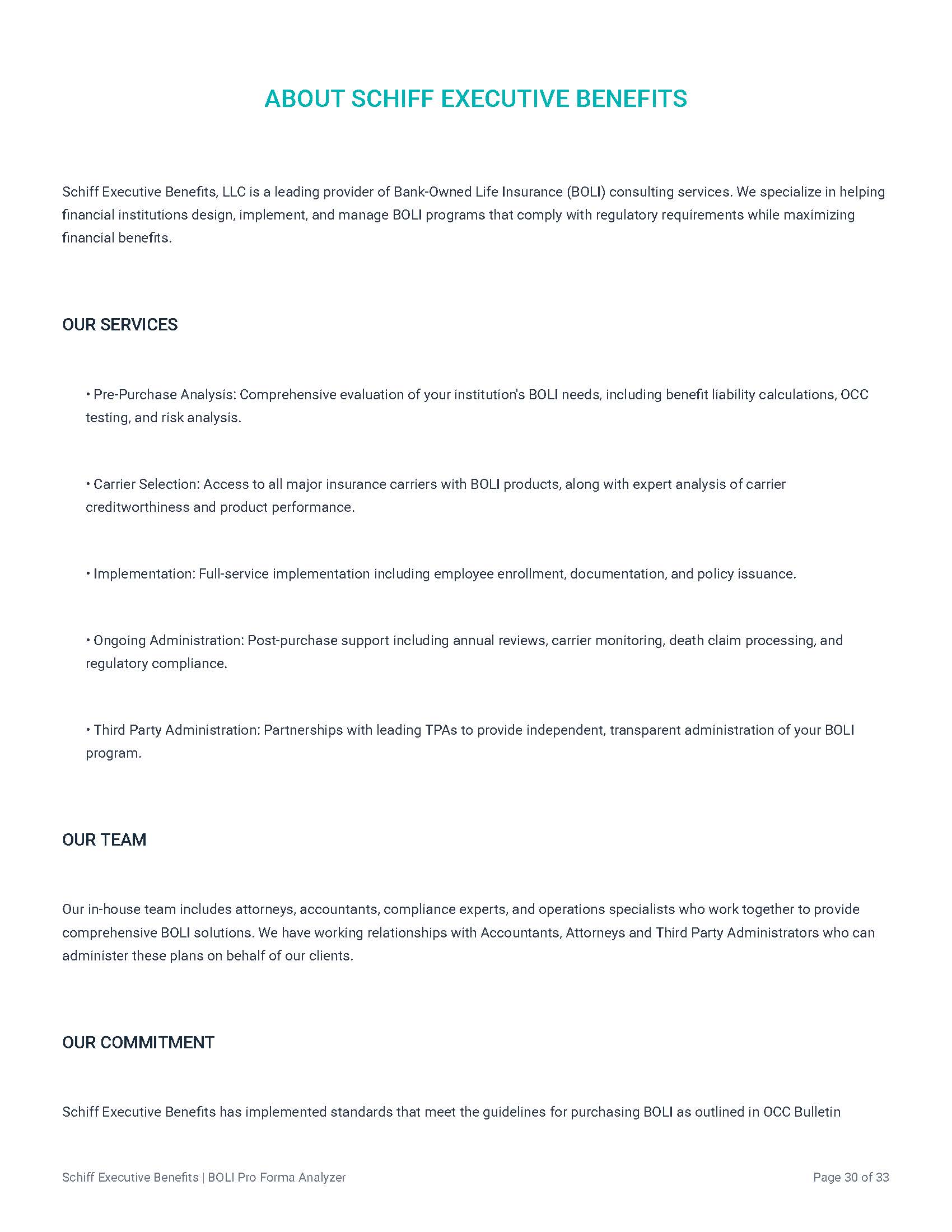 Overview of Schiff Executive Benefits’ BOLI consulting services