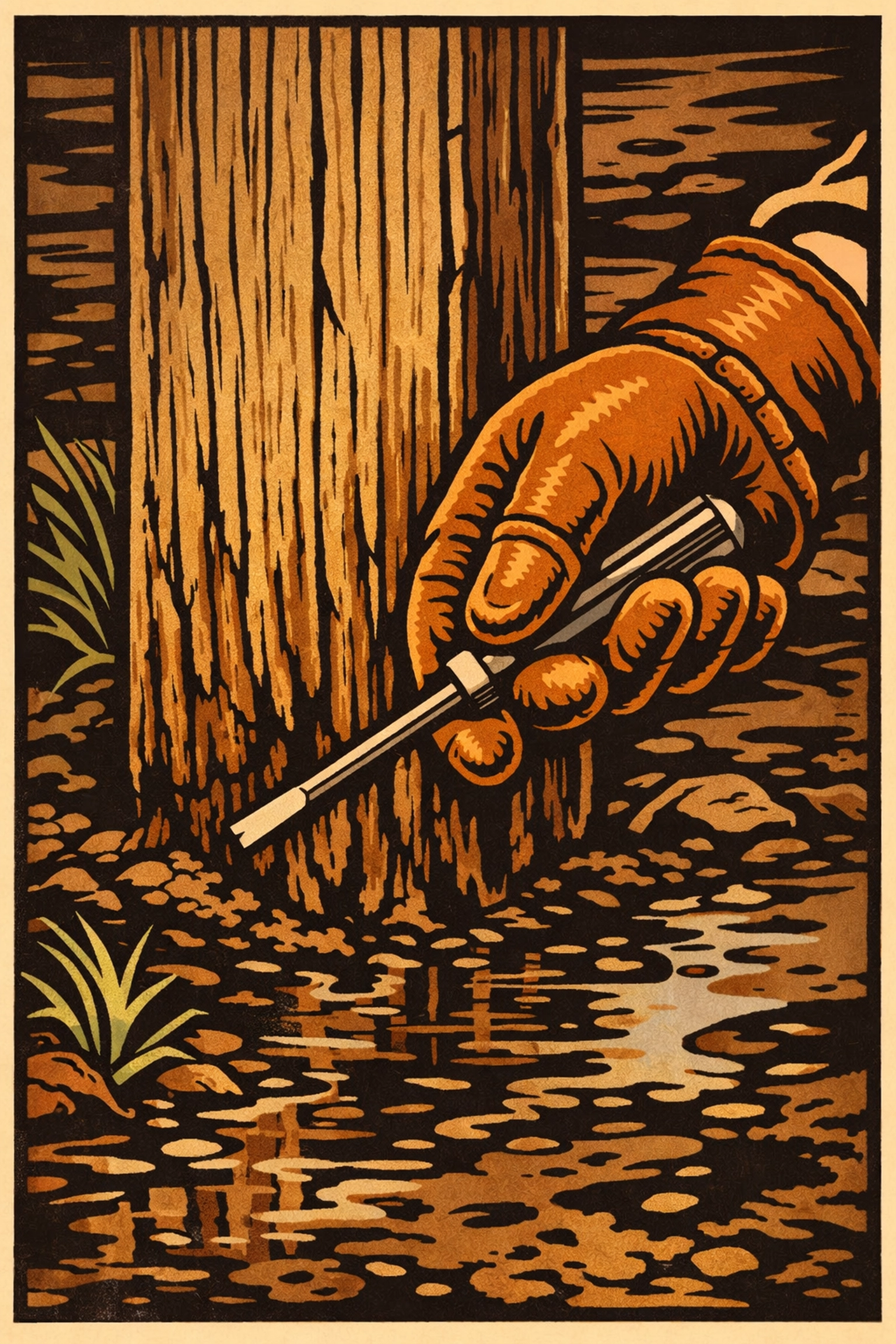 Testing for deck wood rot in Barrington with a screwdriver on a weathered support post.