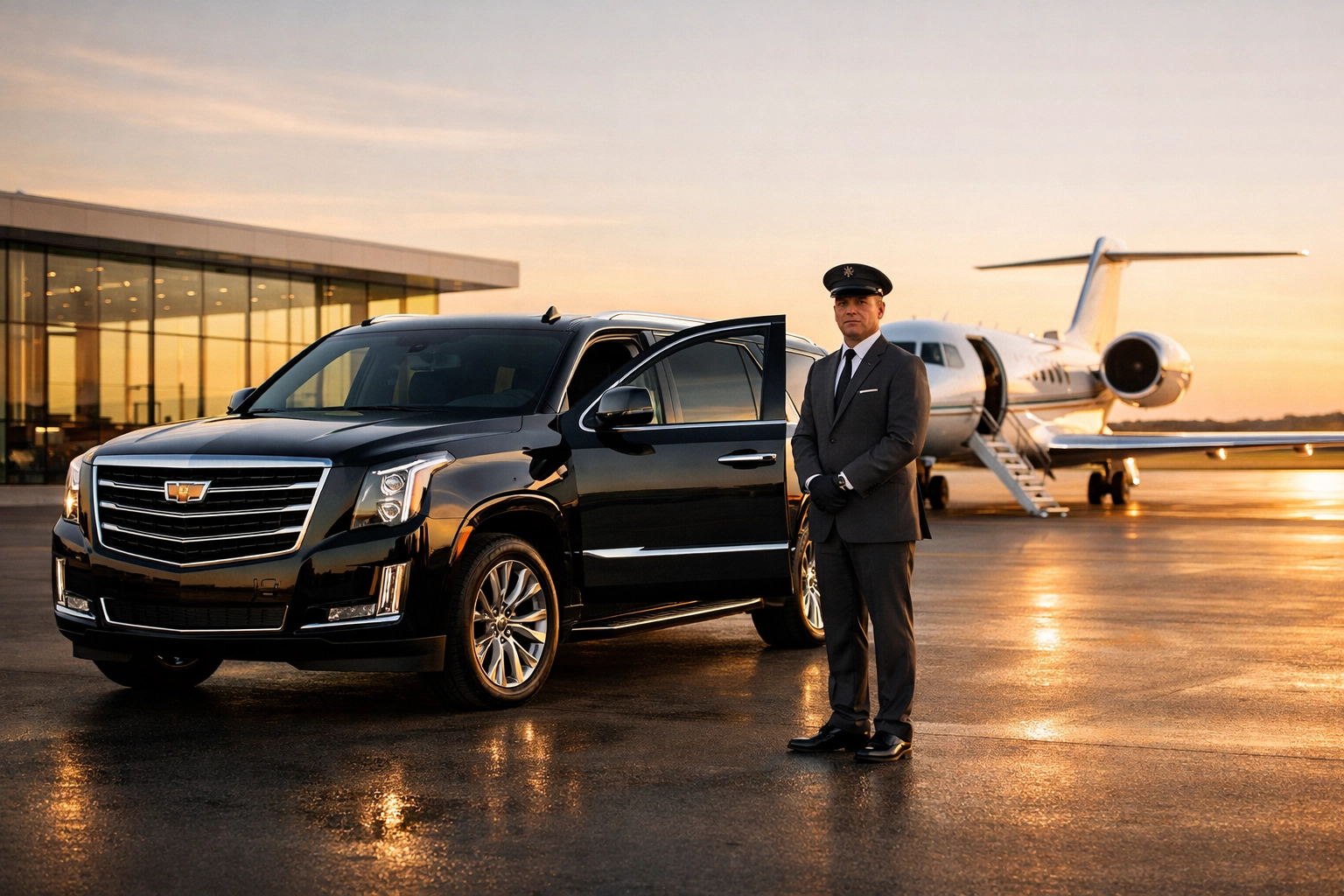 PRESS RELEASE: 10 Reasons Your Super Bowl Brand Visibility Isn’t Working (And How USA Entertainment Travel’s Integrated Platform Fixes It) Luxury executive transportation and private jet arrival representing high-end Super Bowl corporate logistics.