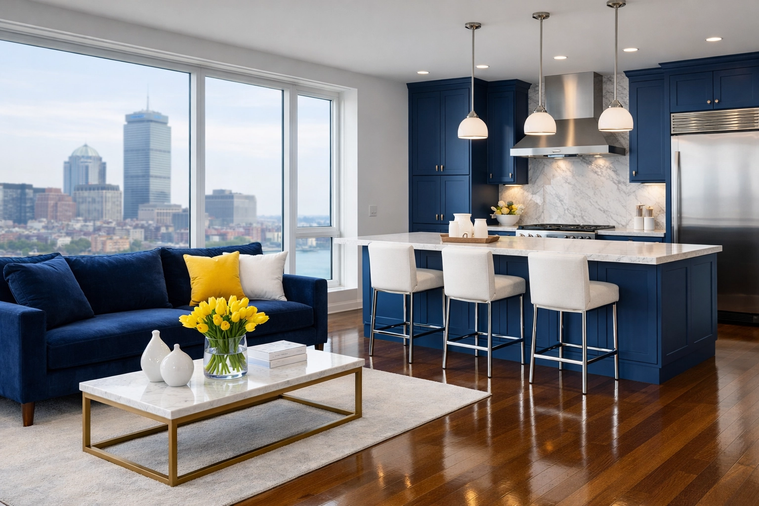 A pristine luxury living area representing a professional cleaners MA zone defense cleaning strategy.